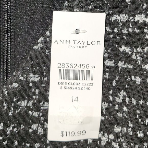 NWT Ann Taylor Heavy Knit Dress 14 Salt n Pepper - Picture 2 of 6